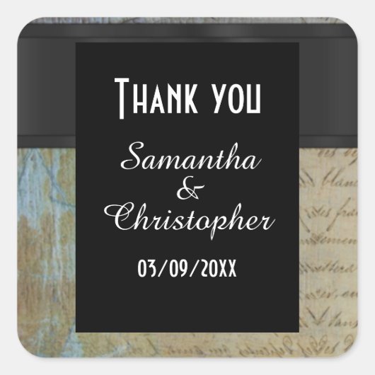ヴィンテージ動揺して感謝していアンティーク スクエアシール (正面)