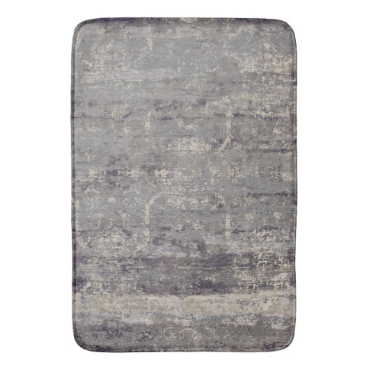 ヴィンテージ動揺して抽象芸術アンティークベージググレー バスマット (正面縦)