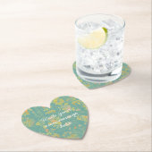 ヴィンテージ動揺して春ティール（緑がかった色）フローラカスタム文字 ペーパーコースター (インサイチュ)