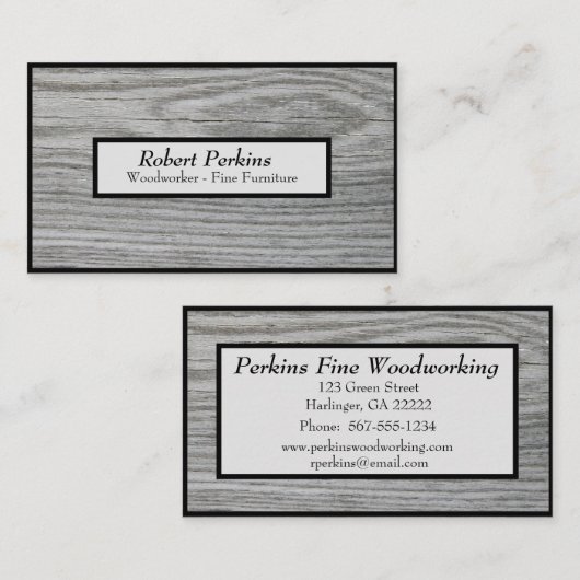 ヴィンテージ動揺して木目木工商 名刺 (正面/裏面)