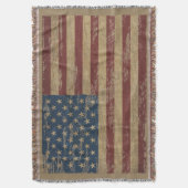 ヴィンテージ動揺して米国国旗のブランケット スローブランケット (正面縦)