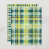 ヴィンテージ動揺して緑格子模様紙シート (正面/裏面)
