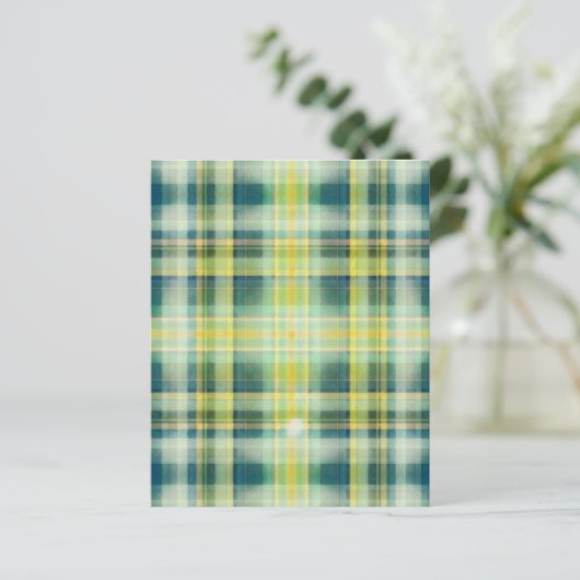 ヴィンテージ動揺して緑格子模様紙シート (スタンド正面)