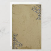 ヴィンテージ動揺して銀 便箋 (正面/裏面)