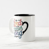 ヴィンテージ動揺して『主は私の力』 ツートーンマグカップ (正面左)