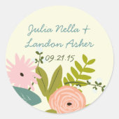 ヴィンテージ動植物結婚のシール ラウンドシール (正面)