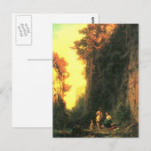 ヴィンテージ動機 – Spitzweg – 入浴女性 ポストカード (正面/裏面)