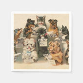 ヴィンテージ動物おもしろい紙ナプキン スタンダードカクテルナプキン (正面)