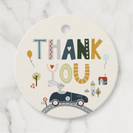 ヴィンテージ動物の車の誕生日メッセージカード フェイバータグ