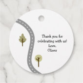 ヴィンテージ動物の車の誕生日メッセージカード フェイバータグ (裏面)