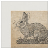 ヴィンテージ動物のBurlap 5x4 ファブリック (クローズアップ)