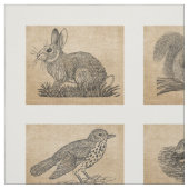 ヴィンテージ動物のBurlap 5x4 ファブリック (見本)