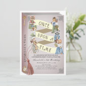 ヴィンテージ動物ストーリーブックガール誕生日 招待状 (スタンド正面)