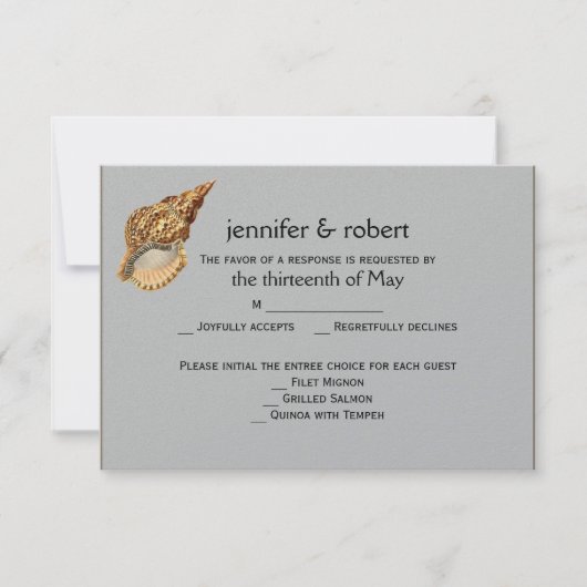 ヴィンテージ動物ビーチ結婚式応答カード 出欠カード (正面)