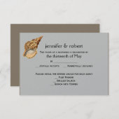 ヴィンテージ動物ビーチ結婚式応答カード 出欠カード (正面/裏面)