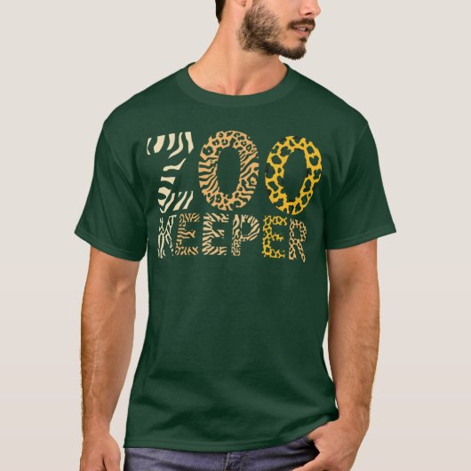 ヴィンテージ動物園飼育員+サファリ+動物 Tシャツ (正面)