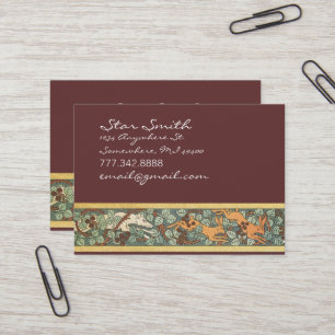 ヴィンテージ動物狩り犬とウサギプリント 名刺