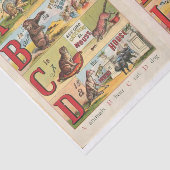 ヴィンテージ動物用アルファベ図解入りの、写真付きのット 薄葉紙 (詳細)