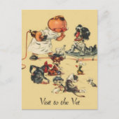ヴィンテージ動物病院訪問 ポストカード (正面)