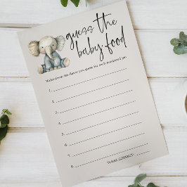 ヴィンテージ動物赤ちゃんシャワー推測ベビー食品ゲーム チラシ