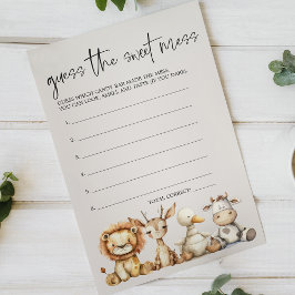 ヴィンテージ動物赤ちゃんシャワー甘い混乱ゲームを推測 チラシ