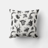 ヴィンテージ動物鹿の牛の牛アンテロープスタグ クッション (裏面)