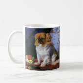 ヴィンテージ動物，おもちゃピーゲス子犬 コーヒーマグカップ (左)