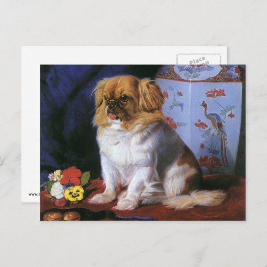 ヴィンテージ動物，おもちゃピーゲス子犬 ポストカード (正面/裏面)