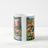 ヴィンテージ動物、かわいいベビー豚 コーヒーマグカップ (中央)