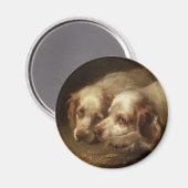 ヴィンテージ動物,かわいいペットスパニエル犬子犬 マグネット (正面/裏面)