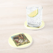 ヴィンテージ動物,オンドリ,鶏,鶏 コースター (側面)