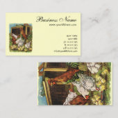 ヴィンテージ動物，オンドリ，鶏，鶏 名刺 (正面/裏面)