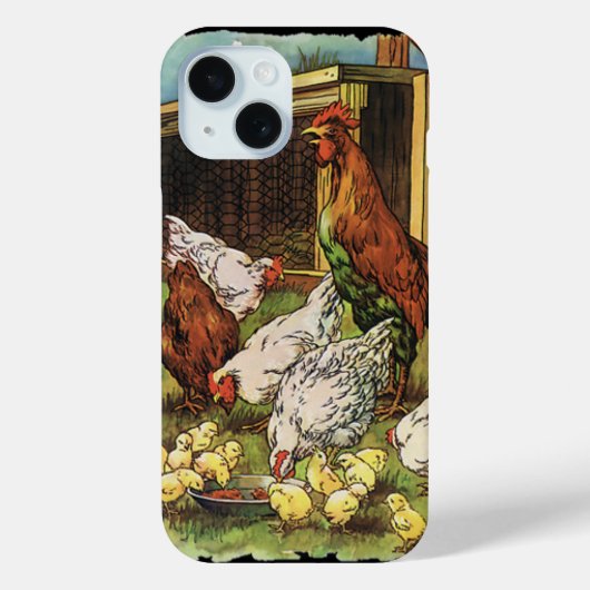 ヴィンテージ動物，オンドリ，鶏，鶏 Case-Mate iPhoneケース (裏面)