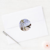 ヴィンテージ動物，ハミングバードバードオーキッド花 ラウンドシール (封筒)