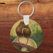 ヴィンテージ動物，愛とロマンスフィールドネズミ キーホルダー (正面)