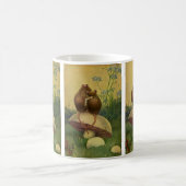 ヴィンテージ動物,愛とロマンスフィールドネズミ コーヒーマグカップ (中央)