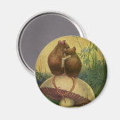 ヴィンテージ動物,愛とロマンスフィールドネズミ マグネット (正面/裏面)