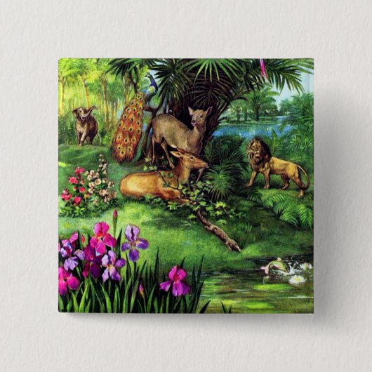 ヴィンテージ動物 缶バッジ (正面)