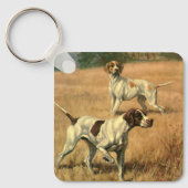 ヴィンテージ動物,英語ポインタ狩り犬 キーホルダー (正面)
