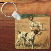 ヴィンテージ動物,英語ポインタ狩り犬 キーホルダー (正面)
