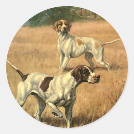 ヴィンテージ動物,英語ポインタ狩り犬 ラウンドシール (正面)