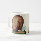 ヴィンテージ動物，豚の食べの谷底 コーヒーマグカップ (正面左)
