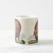 ヴィンテージ動物，豚の食べの谷底 コーヒーマグカップ (中央)