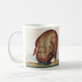 ヴィンテージ動物，豚の食べの谷底 コーヒーマグカップ (左)
