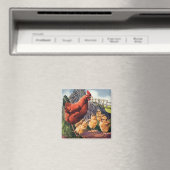 ヴィンテージ動物、鶏とベビーチックス農場 マグネット (インサイチュ (食洗機))