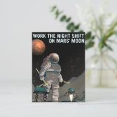 ヴィンテージ勤務の夜勤火星募集 ポストカード (スタンド正面)