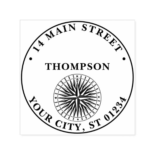 ヴィンテージ化コンパスバラ セルフインキングスタンプ (デザイン)