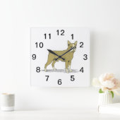 ヴィンテージ化フランスのブルドッグC スクエア壁時計 (ホーム)