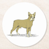 ヴィンテージ化フランスのブルドッグC ラウンドペーパーコースター (正面)