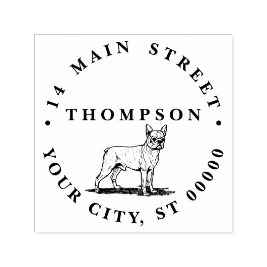 ヴィンテージ化ブルフランスのドッグ セルフインキングスタンプ (デザイン)